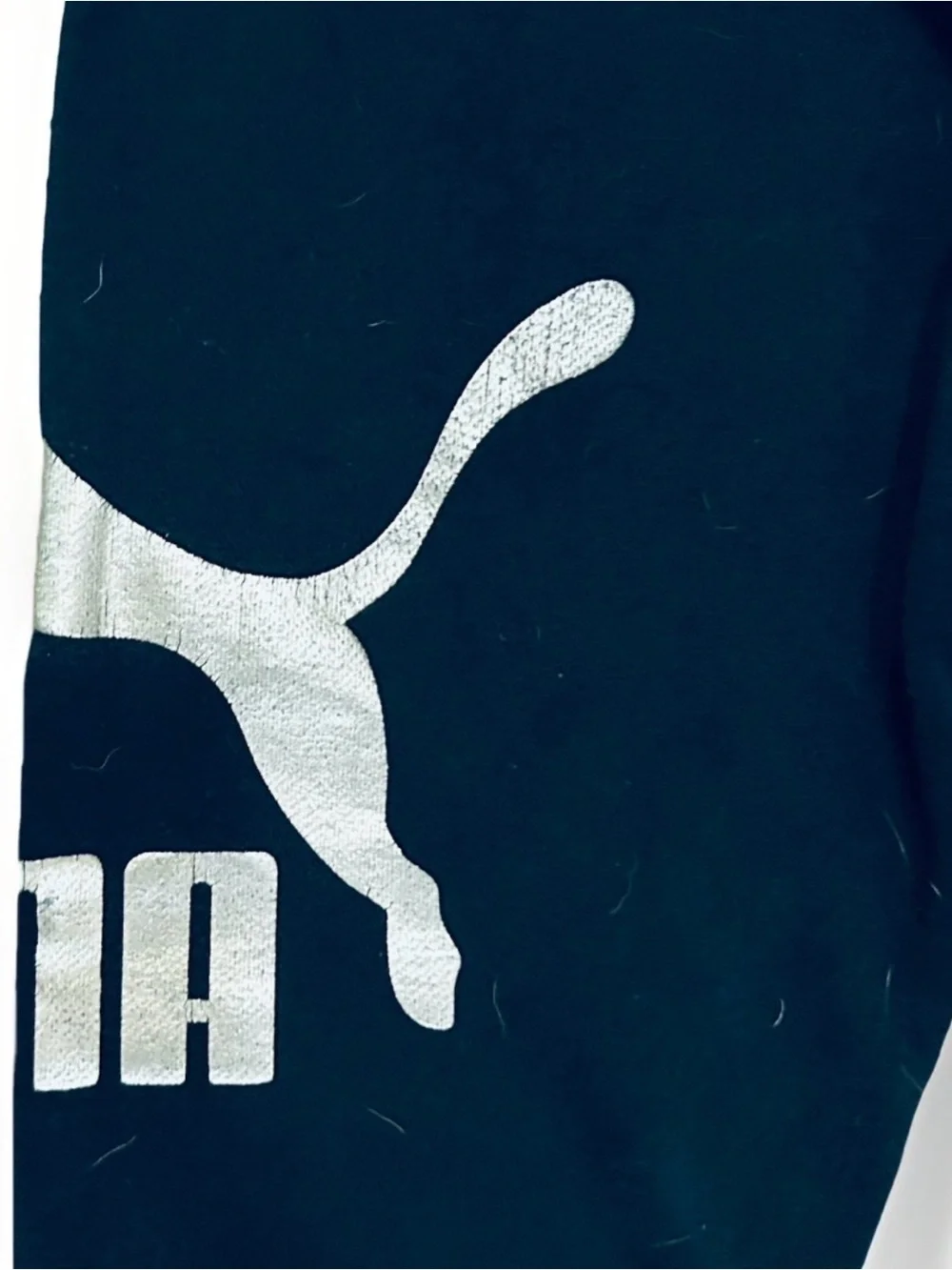 Puma Kids Girls Black Sweatpants Size 6 Silver Glitter PUMA Letters